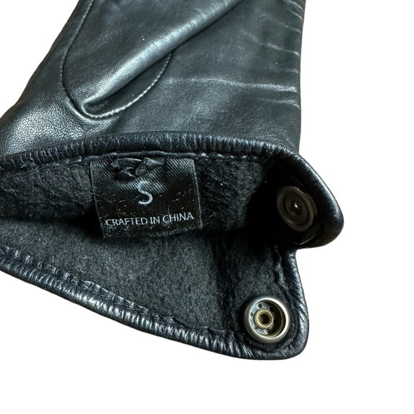 Beautiful Black Leather Lined Women's Gloves, Thinsulate, Small - Picture 4 of 6